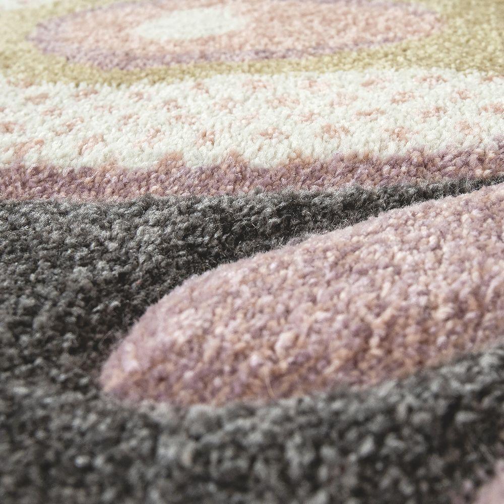 Kids Room Rug Pink Butterflies and Check Pattern, side view - House Of Avana