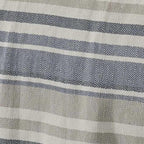King size Navy Blue Tan Cream Chevron Stripe Lightweight Cotton Blanket