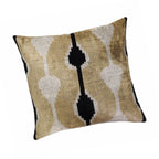 Kisses Silk Velvet Ikat Throw Pillow Cover X 20, back view - House Of Avana