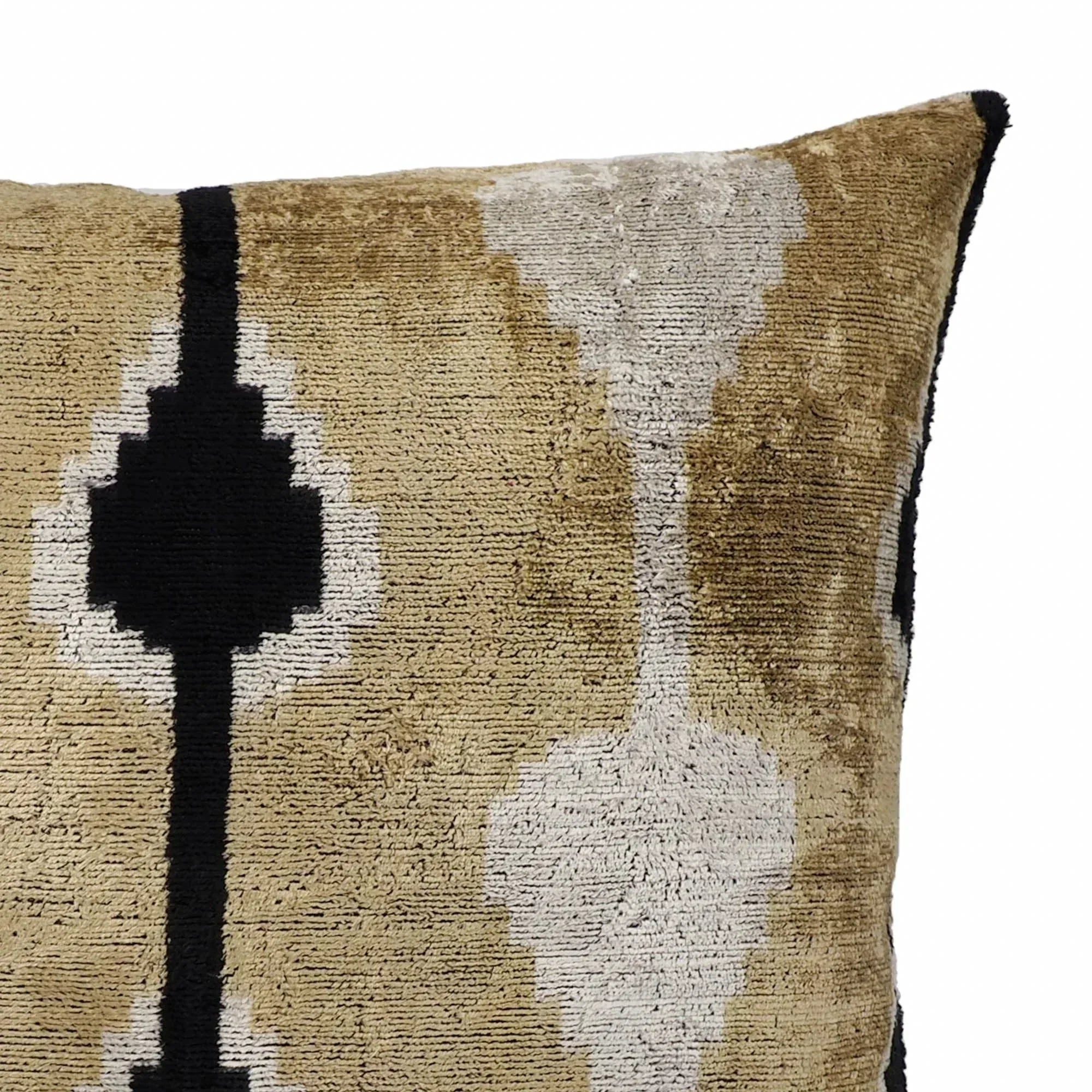 Kisses Silk Velvet Ikat Throw Pillow Cover X 20, side view - House Of Avana