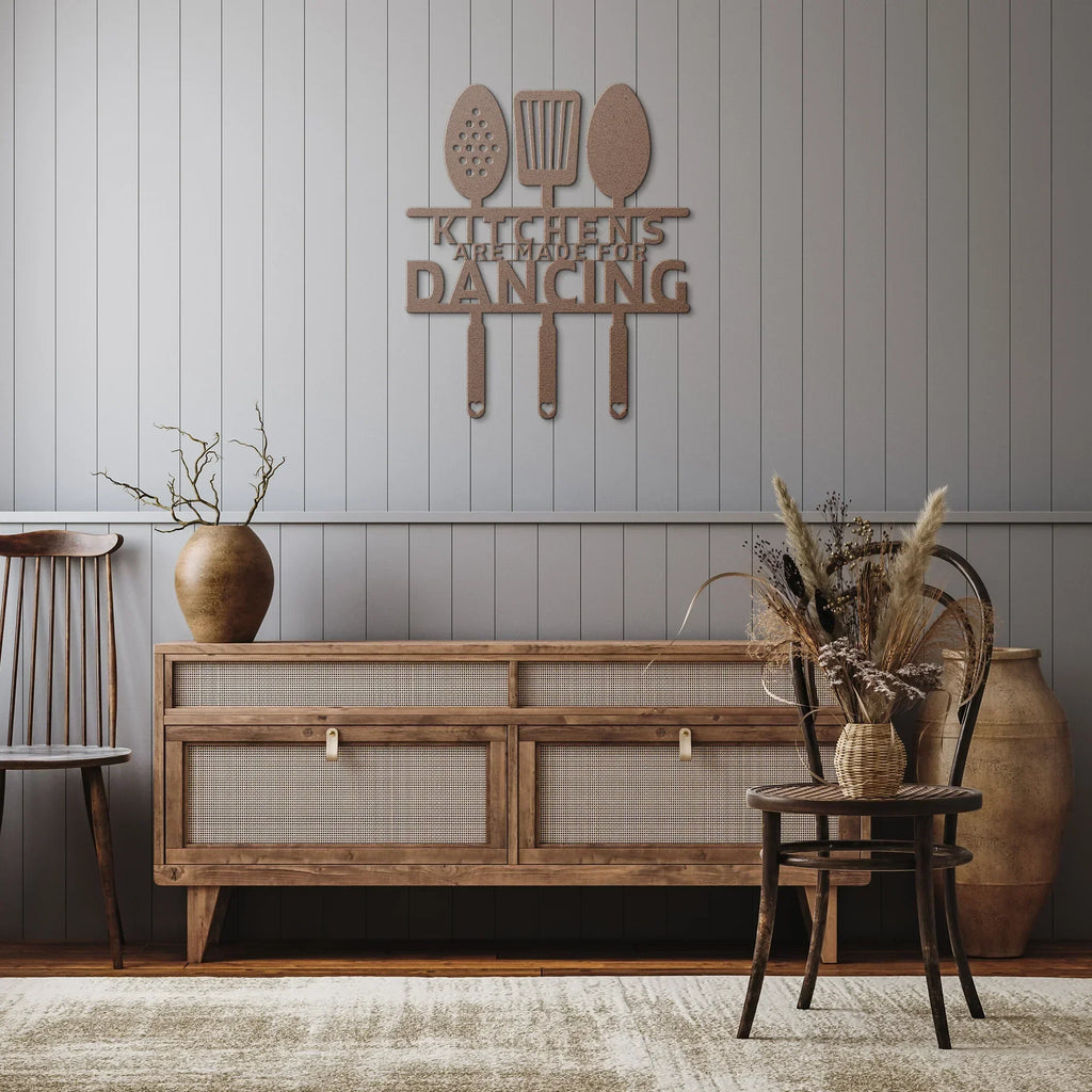 Kitchens Are Made for Dancing – Metal Wall Sign - 5 Colors & 6 Sizes! FoodFaithHome