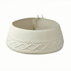 1pc Knitted Christmas Tree Collar, Cream Cross Diamond Edge Coarse Twisted Flower Knitted Christmas Tree Collar, Farmhouse Country Tree Ring Tree Skirt Used for Christmas Home Decoration, Christmas Holiday Parties, Home, Gard House Of Avana [[SKU:HOA-XMS-019]]