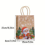 12pcs Christmas Theme Gift Wrapping Bags Set, Kraft Paper Party Favor Tote Bag with Santa Claus, Cookie for Man, Snowman & Reindeer Designs, Material for Holiday Presents, Gift Bags Christmas, Christmas Gift Bags Bulk, Boxes House Of Avana [[SKU:HOA-STO-039]]