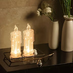 Led Pillar Candles Christmas Decor, Flameless, back view - House Of Avana