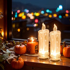 Led Pillar Candles Christmas Decor, Flameless, lifestyle image - House Of Avana