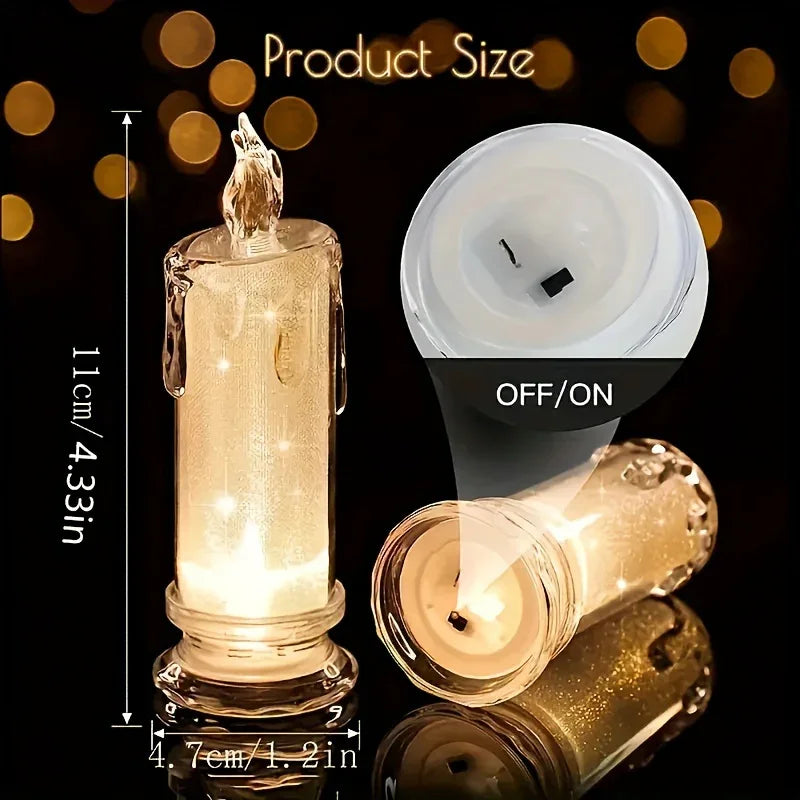 Led Pillar Candles Christmas Decor, Flameless, top view - House Of Avana