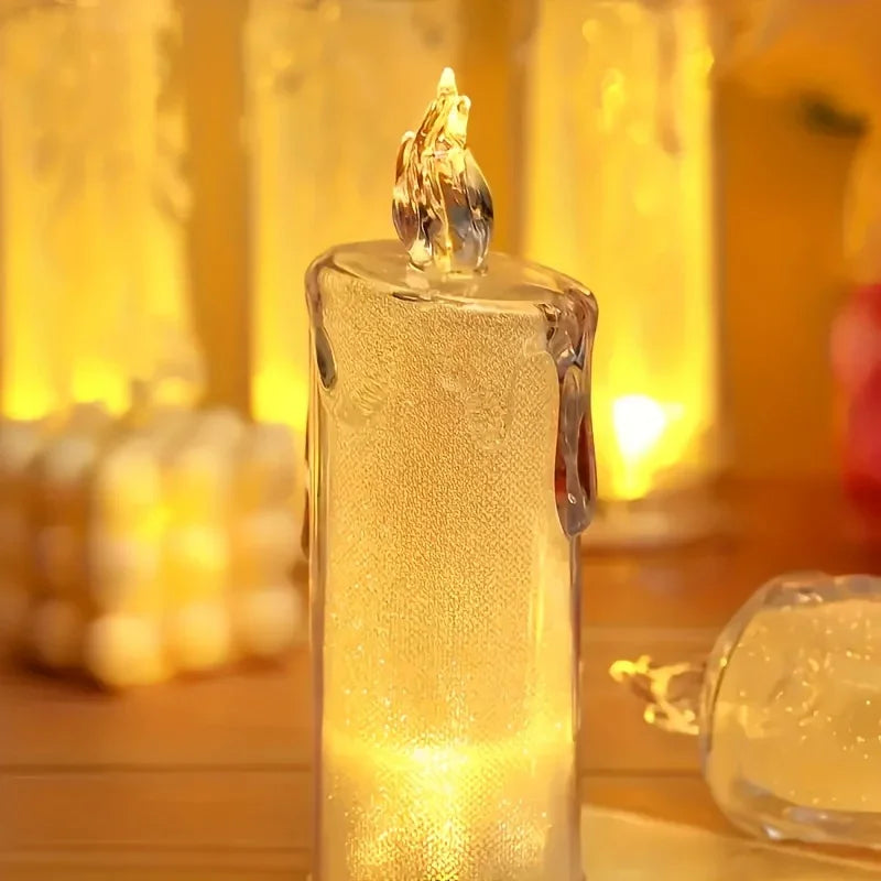 Led Pillar Candles Christmas Decor, Flameless, angled view - House Of Avana
