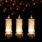 Led Pillar Candles Christmas Decor, Flameless, angled view - House Of Avana [[SKU:HOA-CAN-047]]