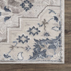 Calum Blue & Gray Area Rug Hauteloom