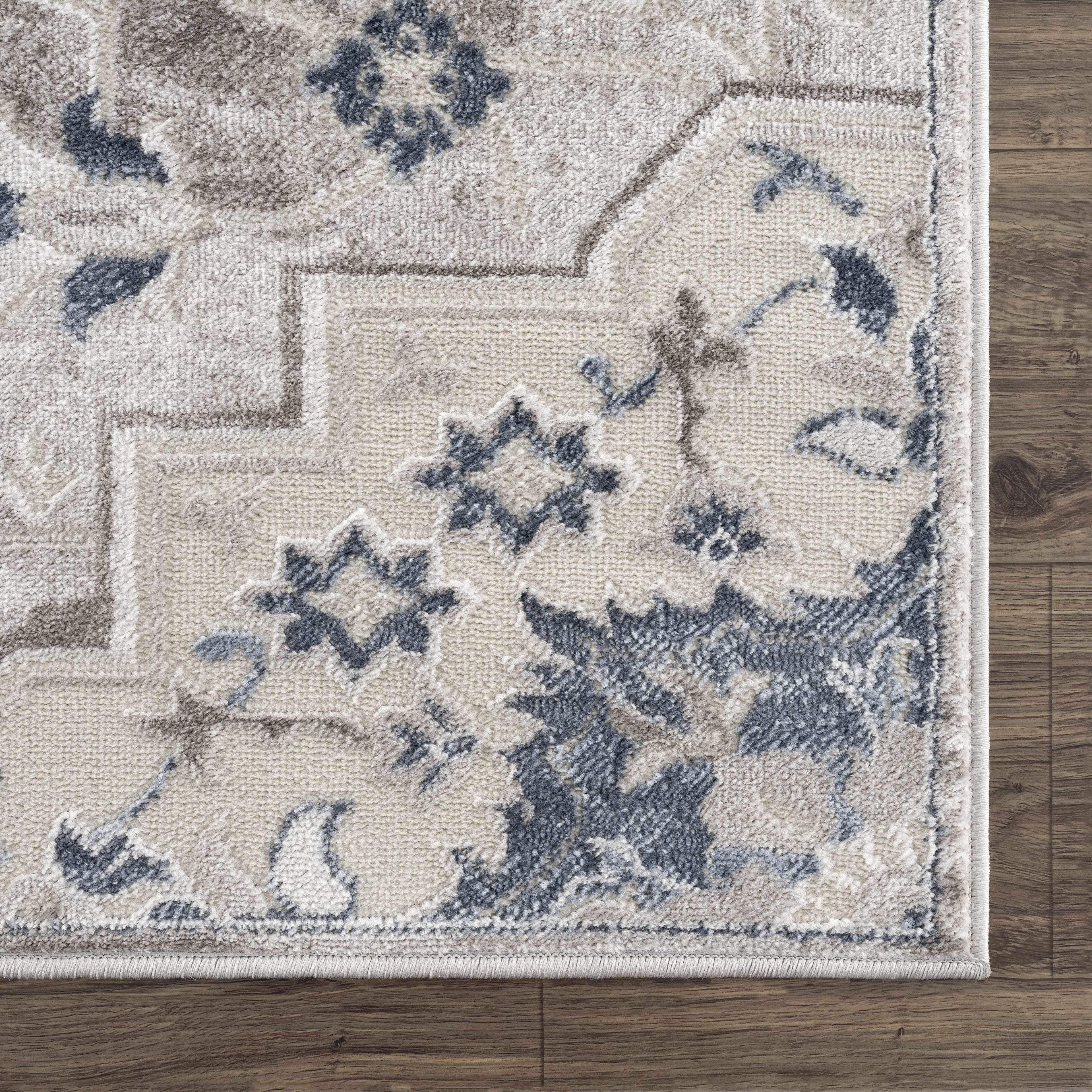 Calum Blue & Gray Area Rug Hauteloom