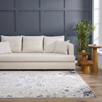 Calum Blue & Gray Area Rug Hauteloom