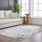 Calum Blue & Gray Area Rug Hauteloom