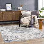 Calum Blue & Gray Area Rug Hauteloom
