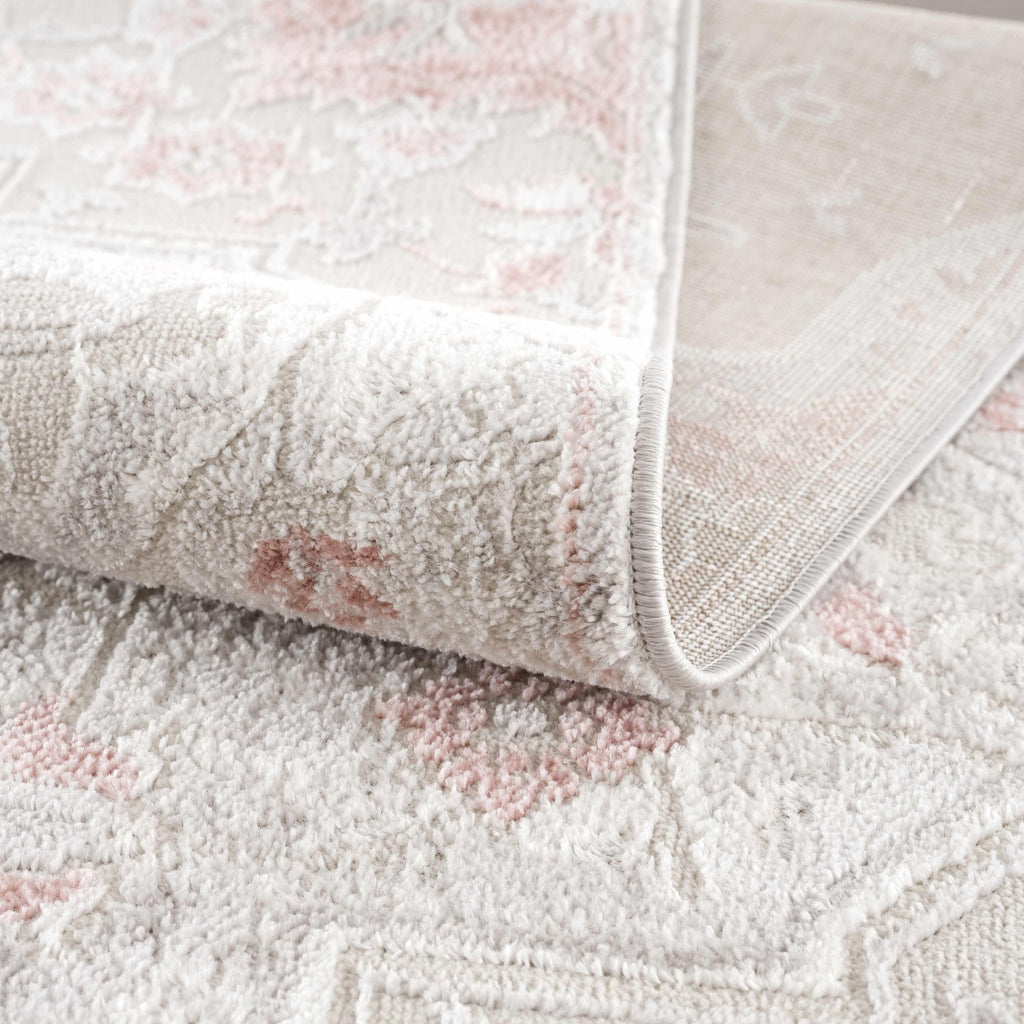 Calum Pink & Gray Area Rug Hauteloom