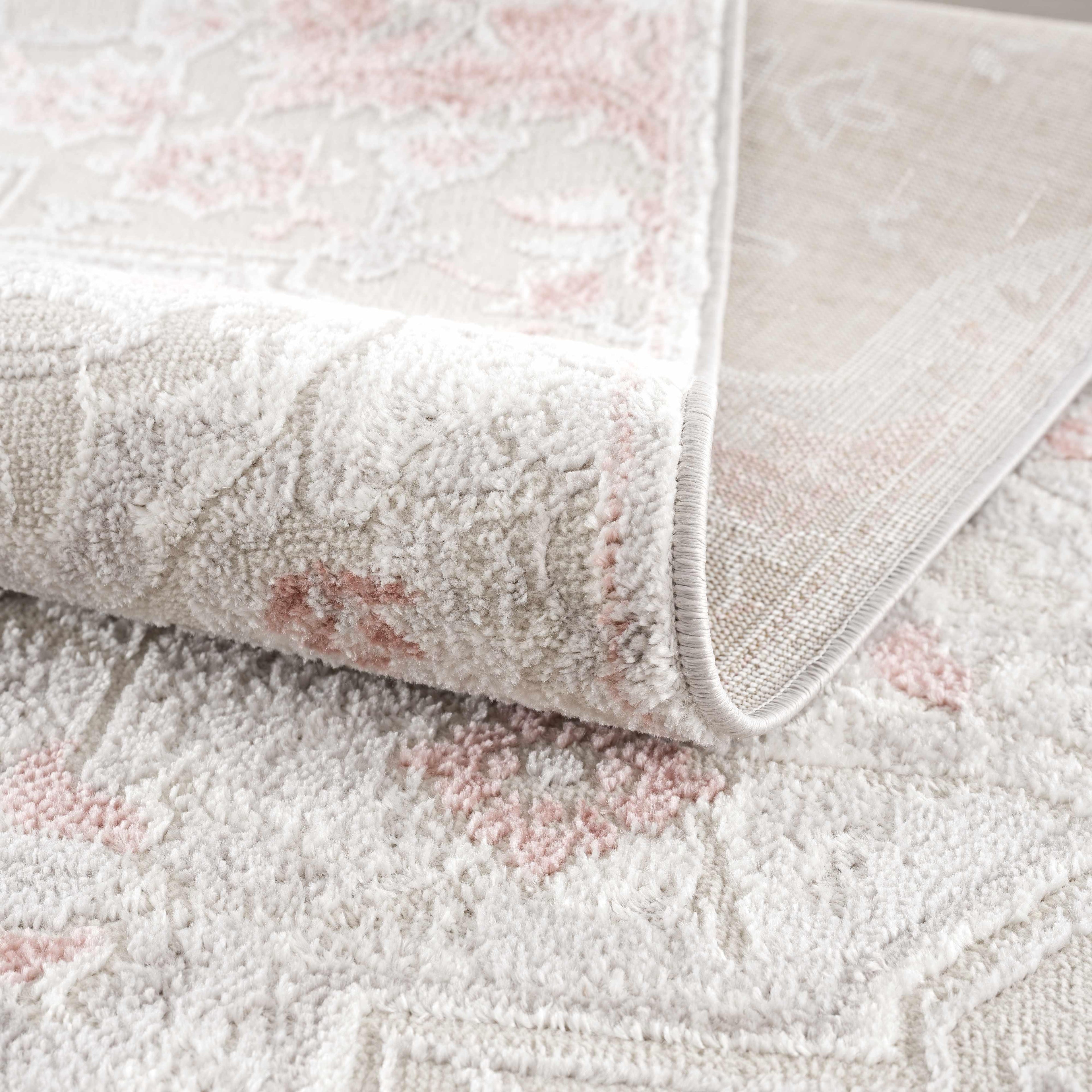 Calum Pink & Gray Area Rug Hauteloom