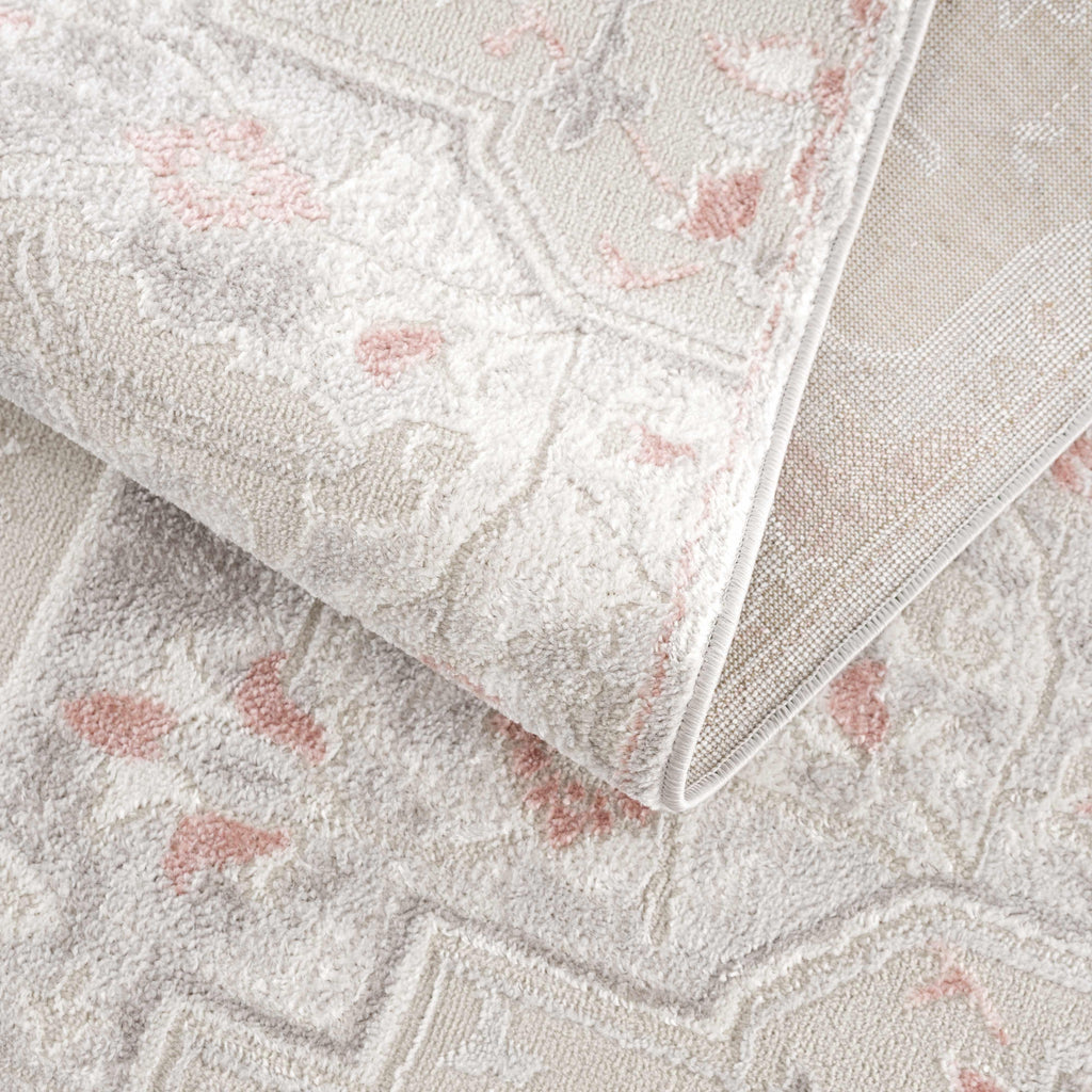 Calum Pink & Gray Area Rug Hauteloom