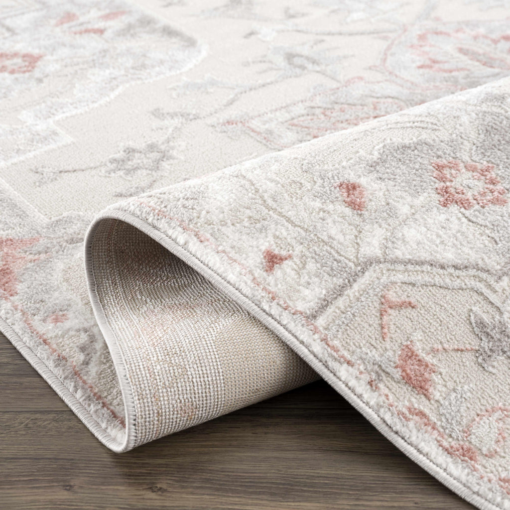 Calum Pink & Gray Area Rug Hauteloom