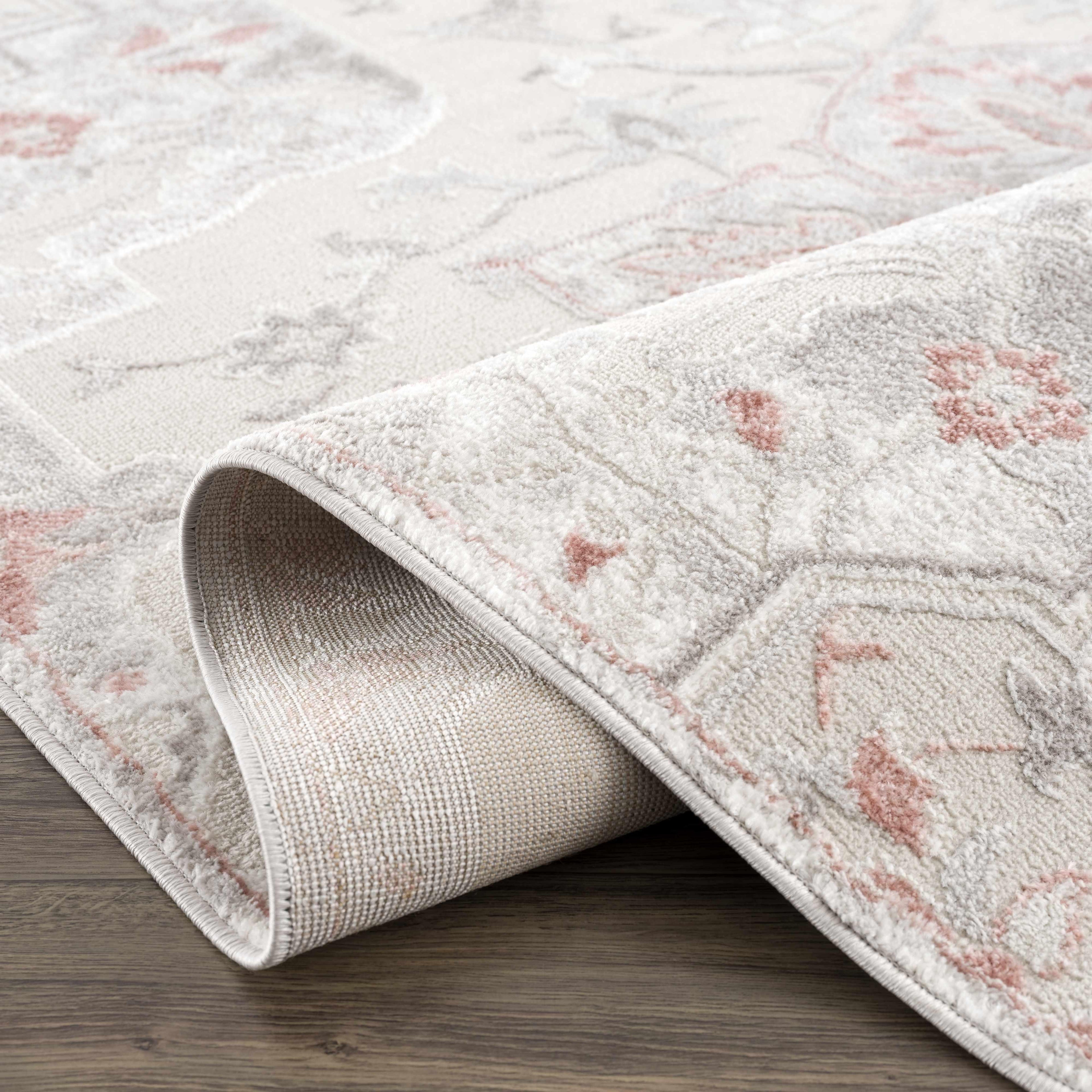 Calum Pink & Gray Area Rug Hauteloom