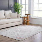 Calum Pink & Gray Area Rug Hauteloom