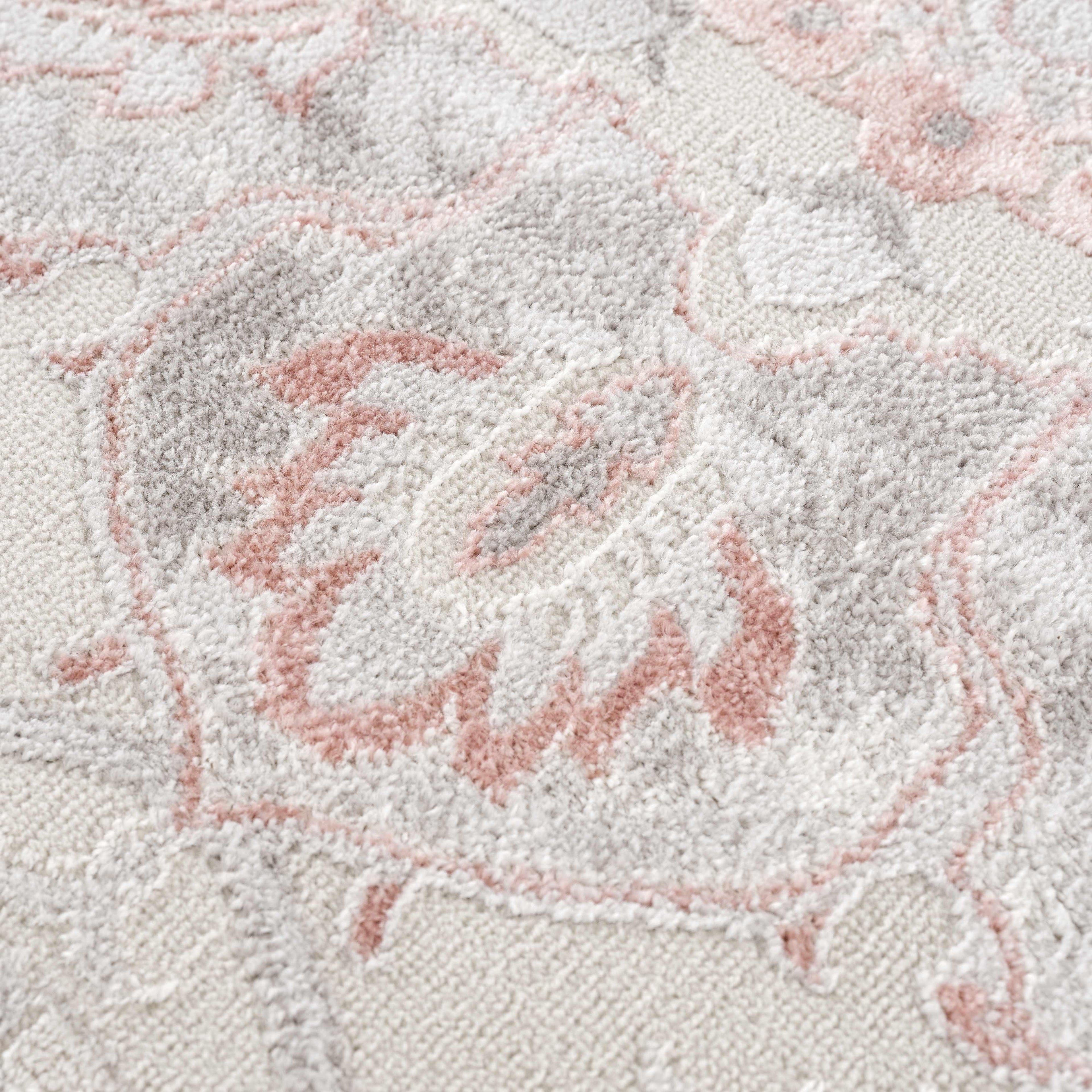 Calum Pink & Gray Area Rug Hauteloom