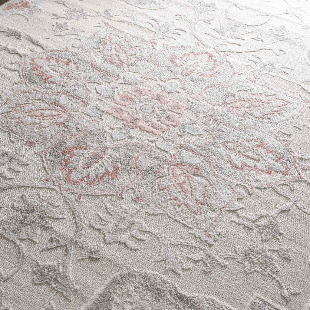 Calum Pink & Gray Area Rug Hauteloom