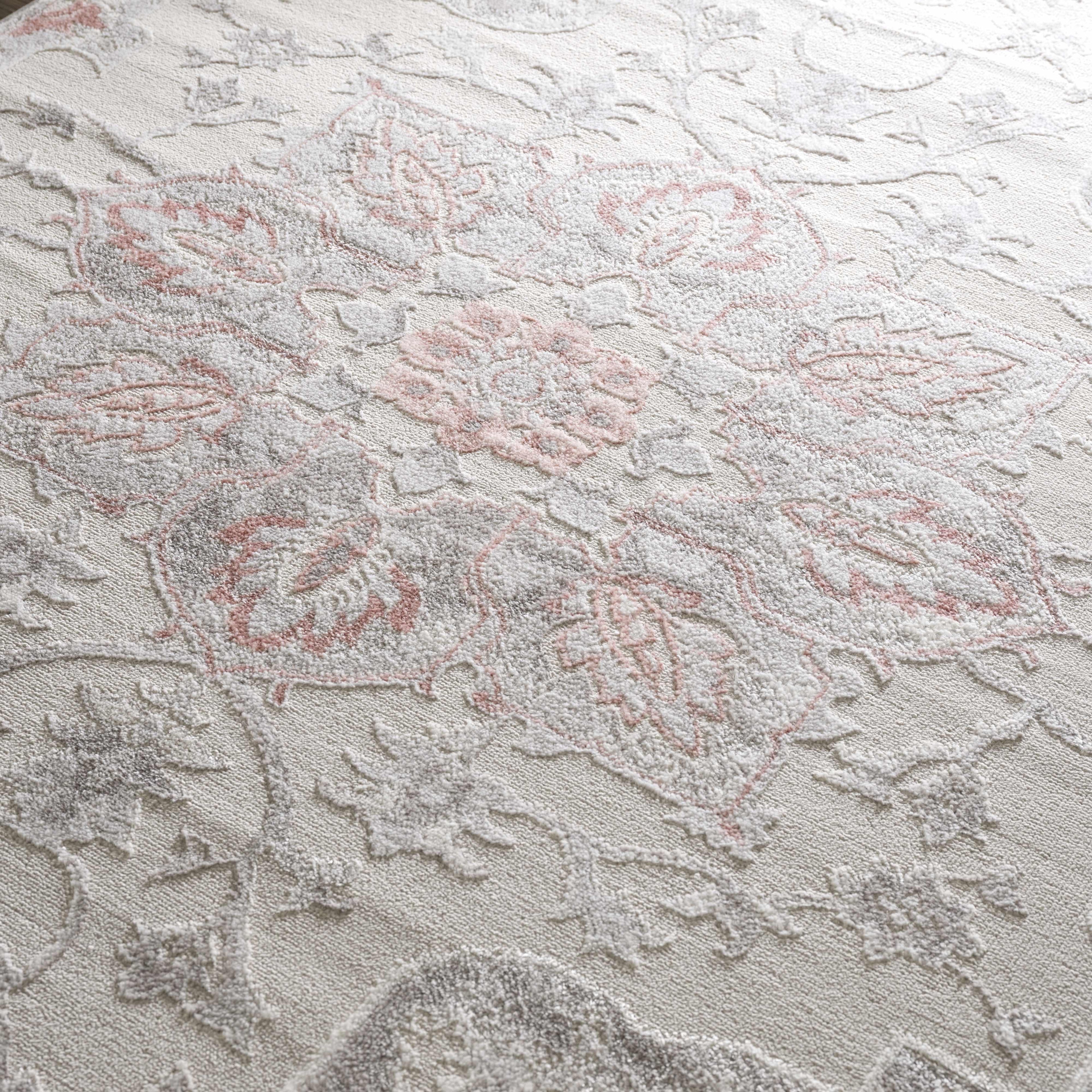 Calum Pink & Gray Area Rug Hauteloom