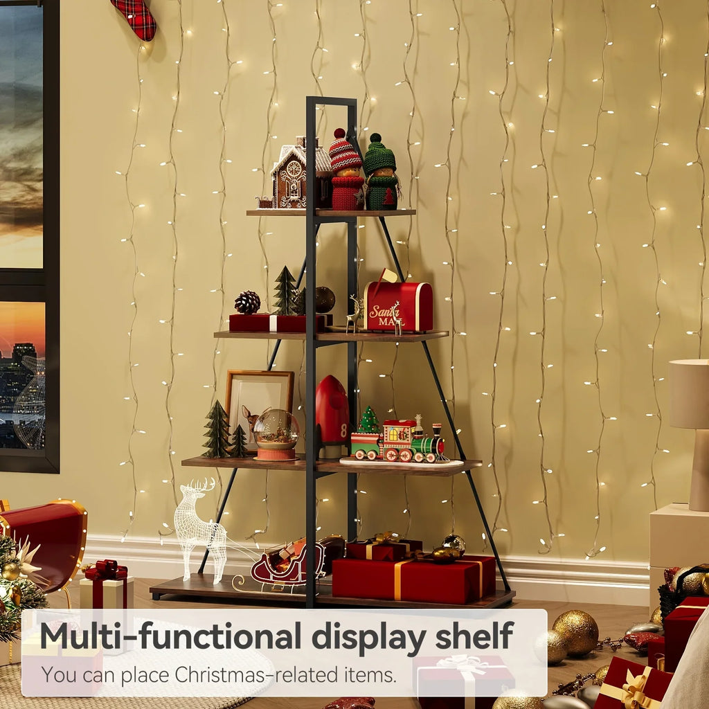 LIZHOUMIL 4-Tier Modern Boat-Shaped Bookshelf - Space-Saving Narrow Wooden & Metal Storage Shelf Organizer with Sturdy PB Board, Black Home Decor for Living Room, Bedroom, Office, Bookshelf Furniture, Bedroom Bookshelf, Conte House Of Avana
