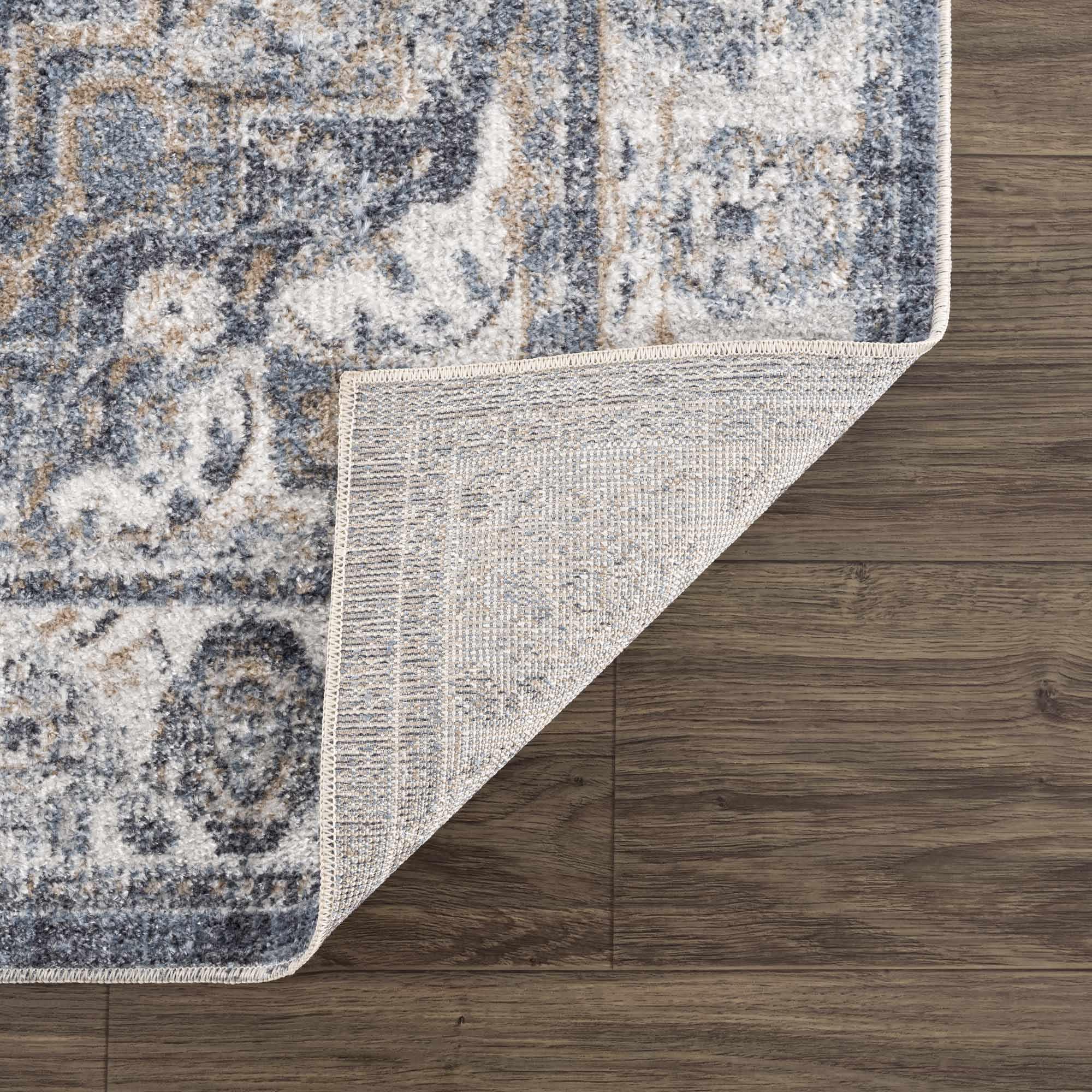 Aurum Blue Washable Area Rug Hauteloom