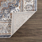 Aurum Blue & Beige Washable Area Rug Hauteloom