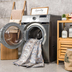 Aurum Blue & Beige Washable Area Rug Hauteloom