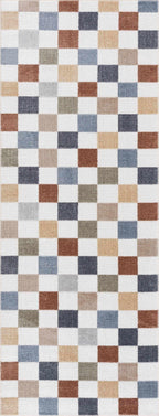 Alie Colorful Checkered Washable Rug Hauteloom