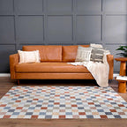 Alie Colorful Checkered Washable Rug Hauteloom