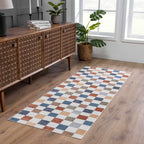 Alie Colorful Checkered Washable Rug Hauteloom