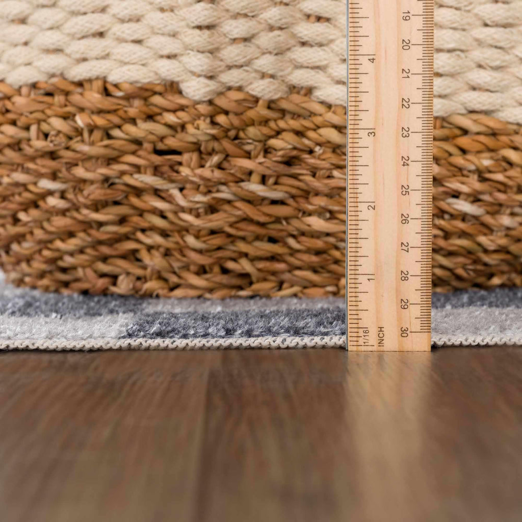 Alie Gray Checkered Washable Area Rug Hauteloom