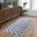 Alie Gray Checkered Washable Area Rug Hauteloom