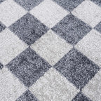 Alie Gray Checkered Washable Area Rug Hauteloom
