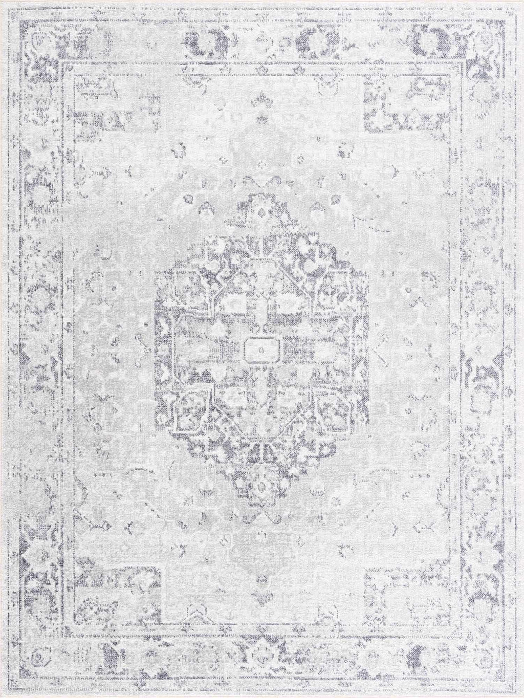 Akram Cream & Antrasit Washable Area Rug Hauteloom