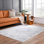 Akram Cream & Antrasit Washable Area Rug Hauteloom