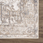 Blue Brown Hera Washable area rug Hauteloom