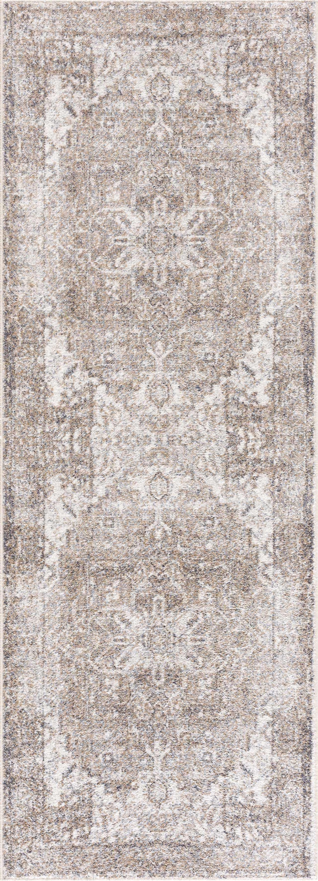 Blue Brown Hera Washable area rug Hauteloom
