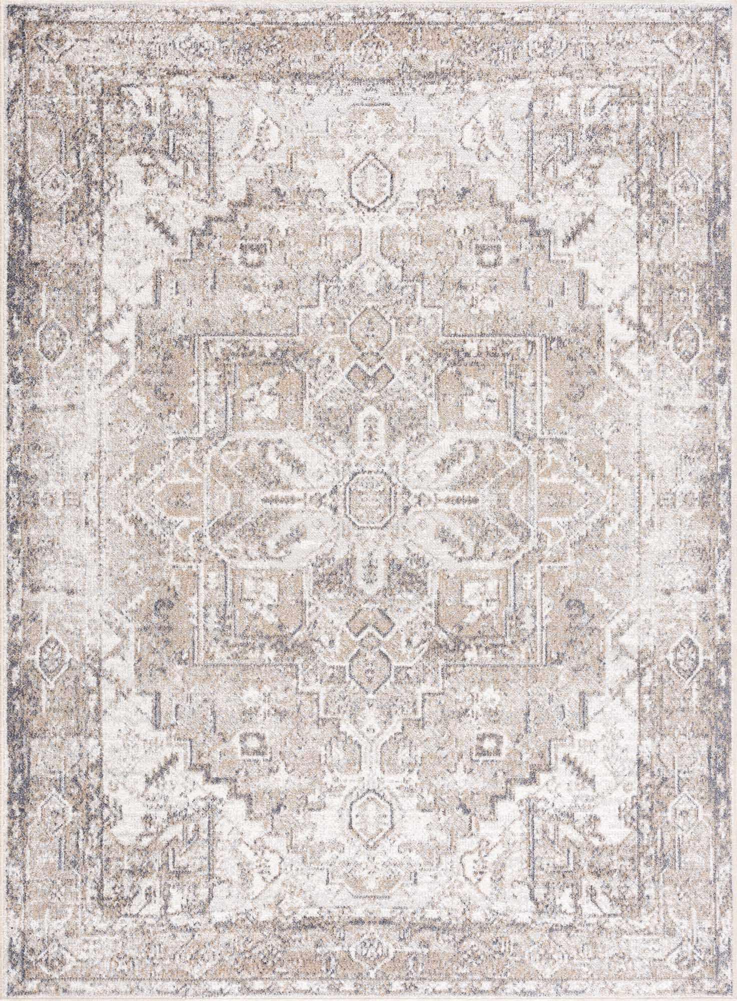 Blue Brown Hera Washable area rug Hauteloom