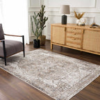 Blue Brown Hera Washable area rug Hauteloom