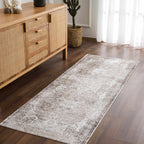 Blue Brown Hera Washable area rug Hauteloom