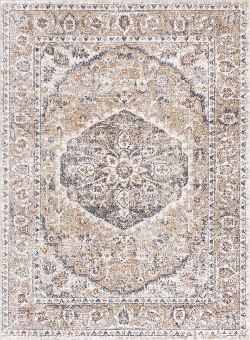 Beige Hiti Washable area rug Hauteloom