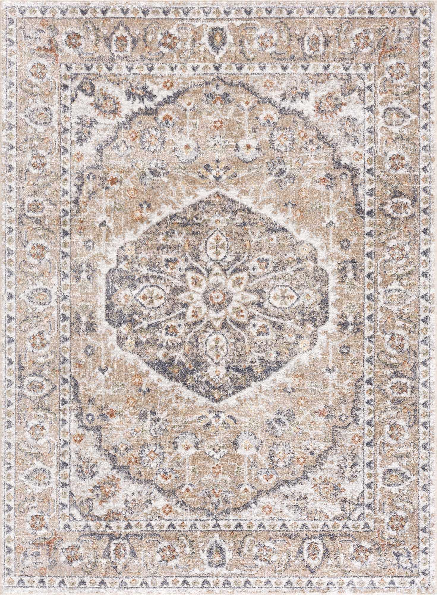 Beige Hiti Washable area rug Hauteloom