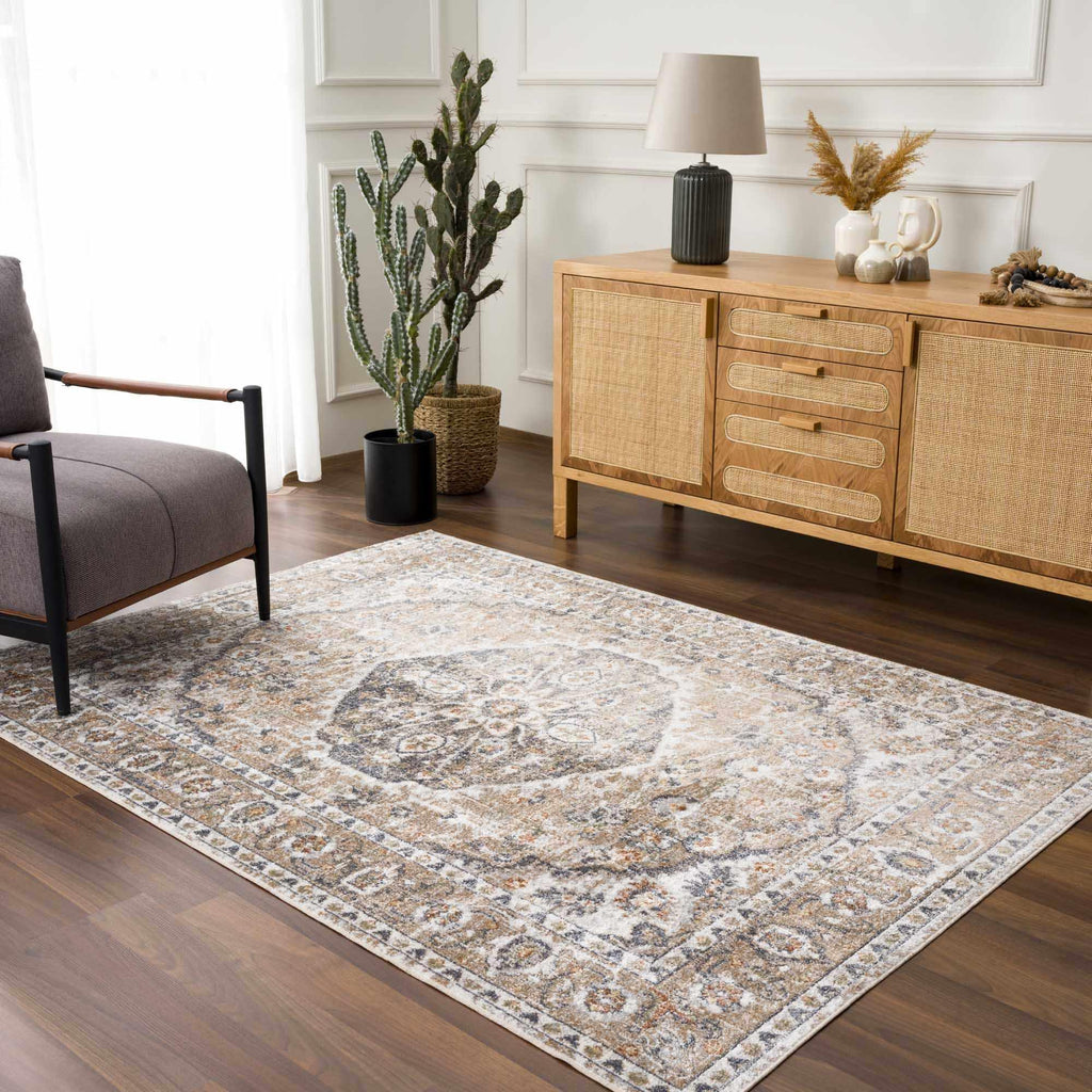Beige Hiti Washable area rug Hauteloom