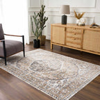 Beige Hiti Washable area rug Hauteloom