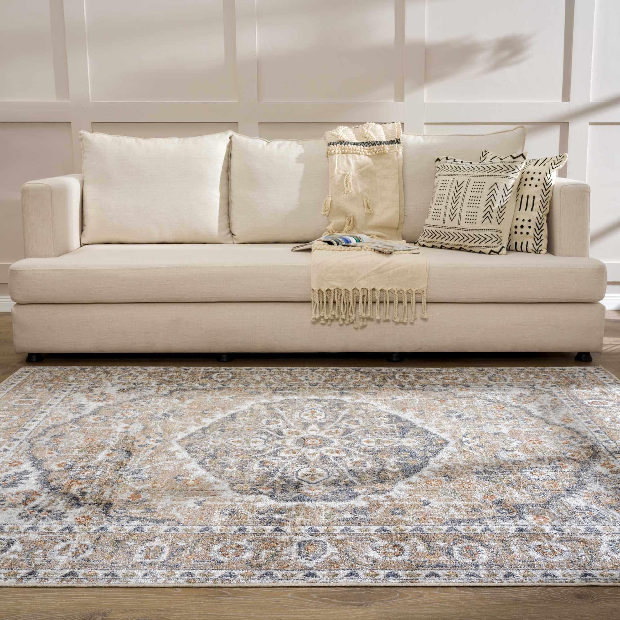Beige Hiti Washable area rug Hauteloom