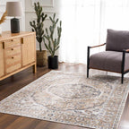Beige Hiti Washable area rug Hauteloom