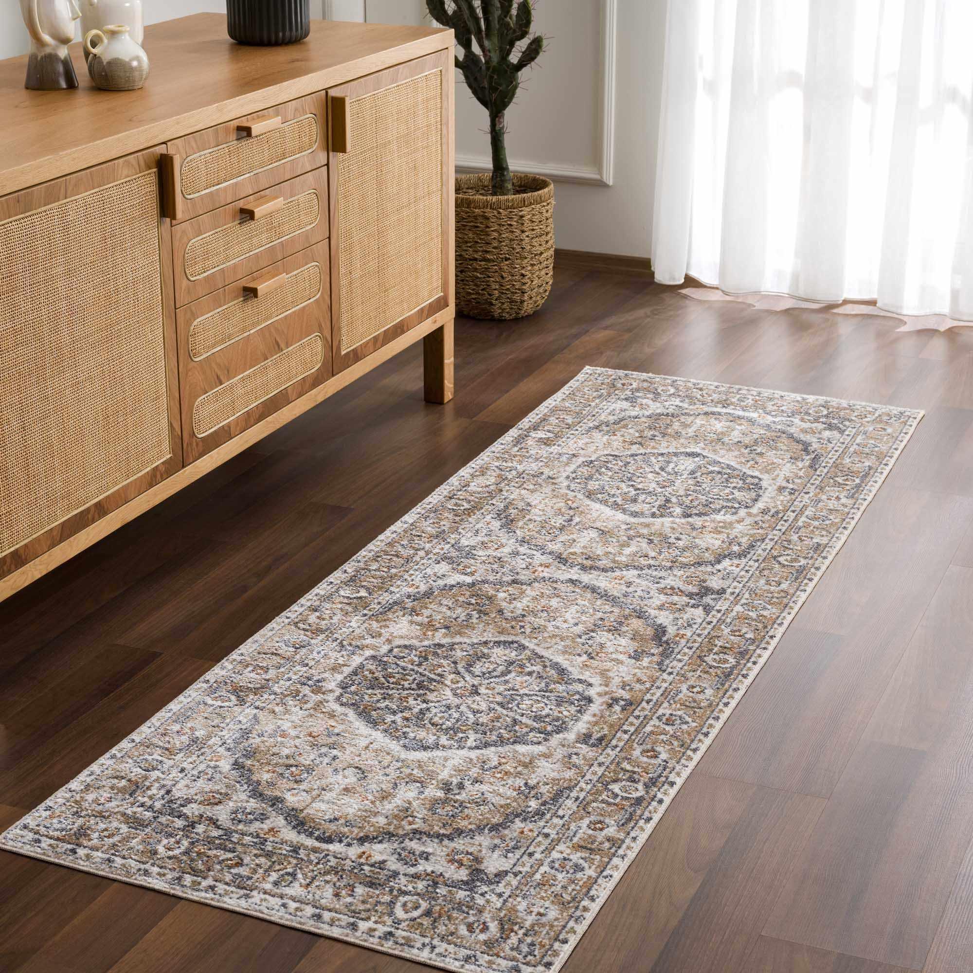 Beige Hiti Washable area rug Hauteloom
